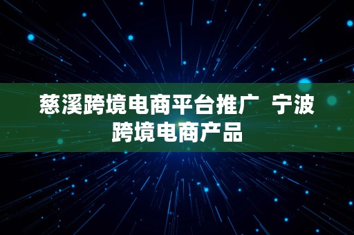 慈溪跨境电商平台推广  宁波跨境电商产品