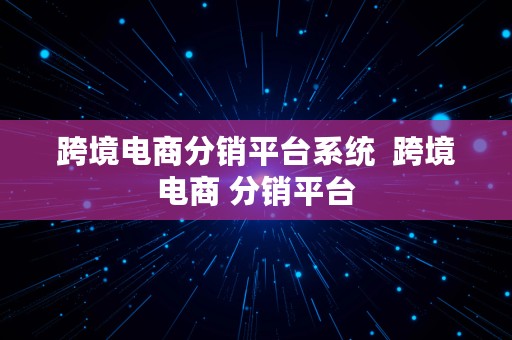 跨境电商分销平台系统  跨境电商 分销平台