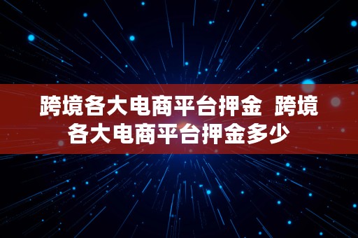 跨境各大电商平台押金  跨境各大电商平台押金多少