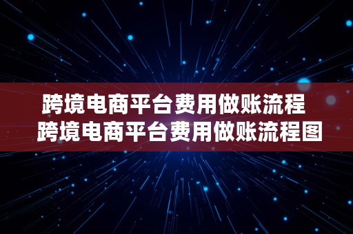 跨境电商平台费用做账流程  跨境电商平台费用做账流程图