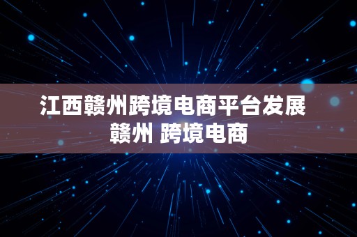 江西赣州跨境电商平台发展  赣州 跨境电商