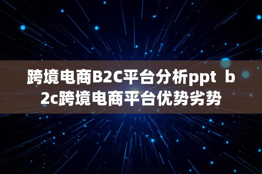 跨境电商B2C平台分析ppt  b2c跨境电商平台优势劣势