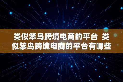 类似笨鸟跨境电商的平台  类似笨鸟跨境电商的平台有哪些