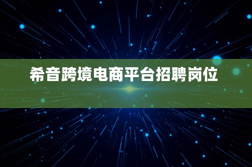 希音跨境电商平台招聘岗位  