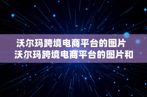 沃尔玛跨境电商平台的图片  沃尔玛跨境电商平台的图片和价格