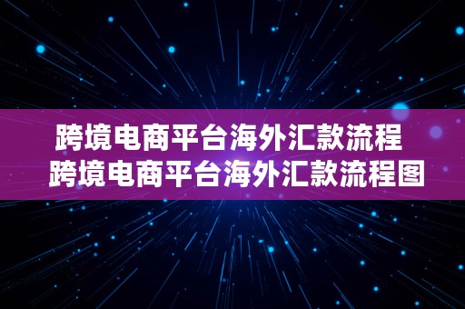 跨境电商平台海外汇款流程  跨境电商平台海外汇款流程图