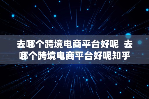 去哪个跨境电商平台好呢  去哪个跨境电商平台好呢知乎