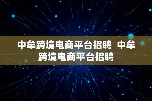 中牟跨境电商平台招聘  中牟跨境电商平台招聘