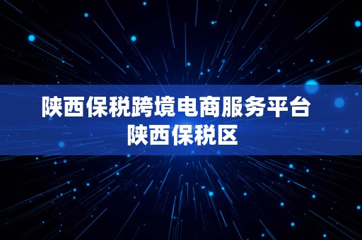 陕西保税跨境电商服务平台  陕西保税区