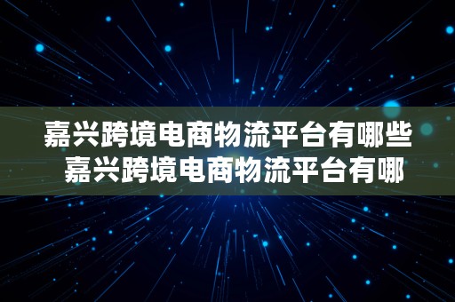 嘉兴跨境电商物流平台有哪些  嘉兴跨境电商物流平台有哪些公司