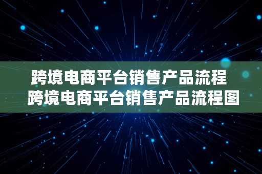 跨境电商平台销售产品流程  跨境电商平台销售产品流程图