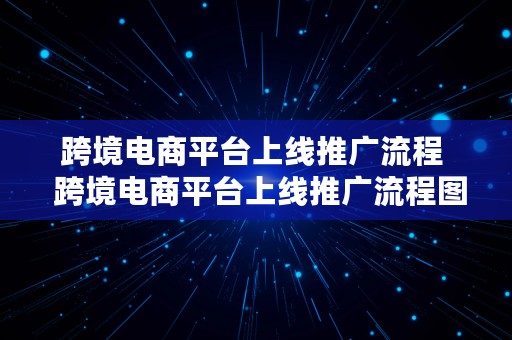 跨境电商平台上线推广流程  跨境电商平台上线推广流程图