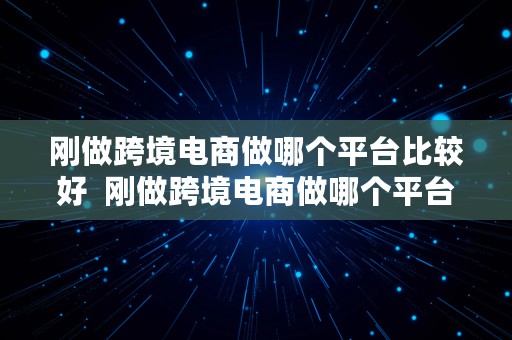 刚做跨境电商做哪个平台比较好  刚做跨境电商做哪个平台比较好呢