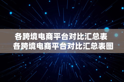 各跨境电商平台对比汇总表  各跨境电商平台对比汇总表图片