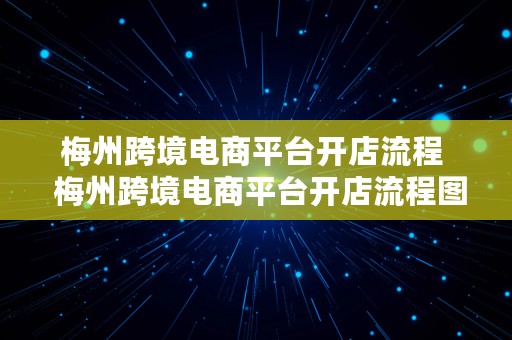 梅州跨境电商平台开店流程  梅州跨境电商平台开店流程图