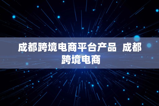 成都跨境电商平台产品  成都 跨境电商