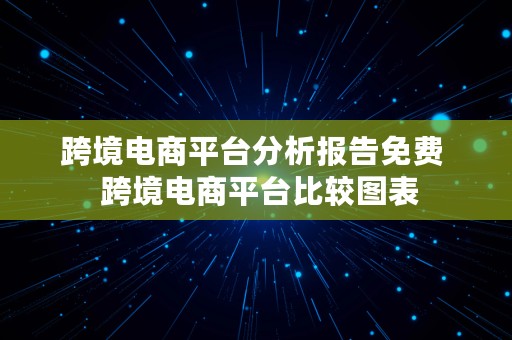 跨境电商平台分析报告免费  跨境电商平台比较图表