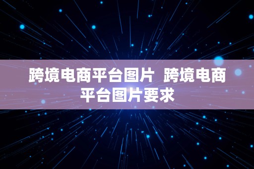 跨境电商平台图片  跨境电商平台图片要求