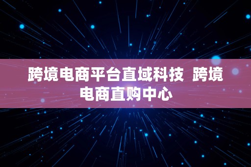 跨境电商平台直域科技  跨境电商直购中心