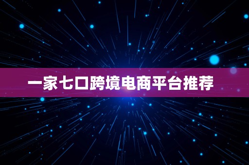 一家七口跨境电商平台推荐  