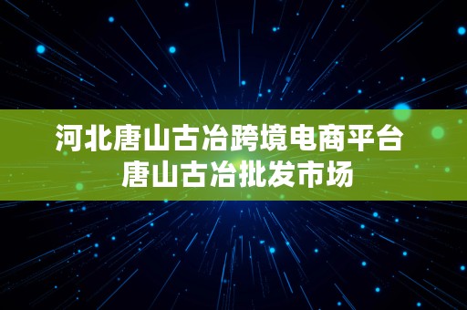 河北唐山古冶跨境电商平台  唐山古冶批发市场