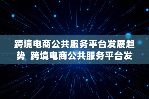 跨境电商公共服务平台发展趋势  跨境电商公共服务平台发展趋势是什么