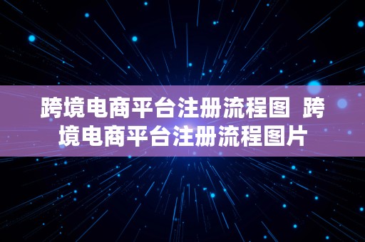 跨境电商平台注册流程图  跨境电商平台注册流程图片