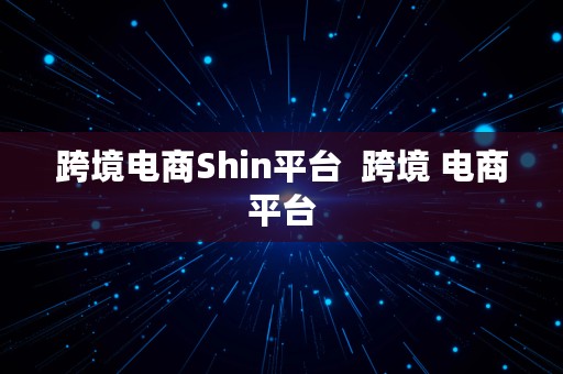 跨境电商Shin平台  跨境 电商平台