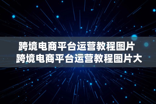 跨境电商平台运营教程图片  跨境电商平台运营教程图片大全