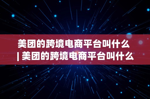 美团的跨境电商平台叫什么 | 美团的跨境电商平台叫什么名字