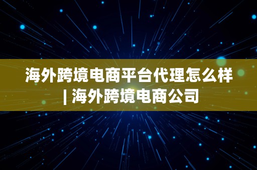 海外跨境电商平台代理怎么样 | 海外跨境电商公司