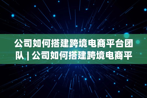 公司如何搭建跨境电商平台团队 | 公司如何搭建跨境电商平台团队建设