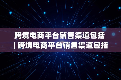 跨境电商平台销售渠道包括 | 跨境电商平台销售渠道包括哪些