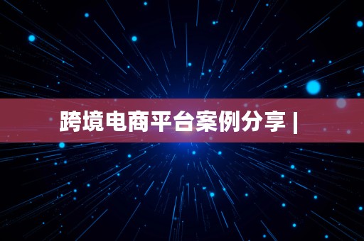 跨境电商平台案例分享 | 