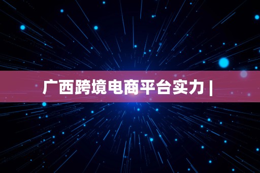 广西跨境电商平台实力 | 