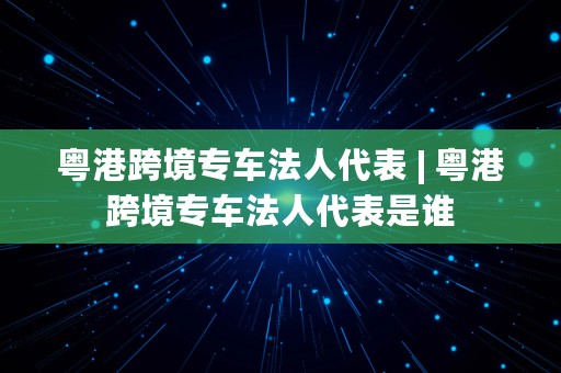 粤港跨境专车法人代表 | 粤港跨境专车法人代表是谁