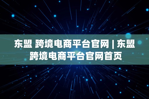 东盟 跨境电商平台官网 | 东盟 跨境电商平台官网首页