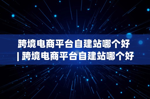 跨境电商平台自建站哪个好 | 跨境电商平台自建站哪个好一点