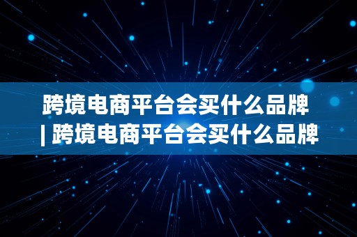 跨境电商平台会买什么品牌 | 跨境电商平台会买什么品牌产品