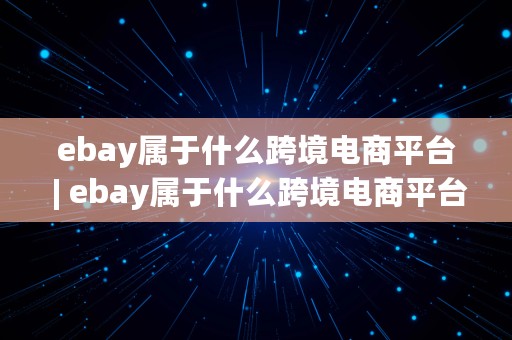 ebay属于什么跨境电商平台 | ebay属于什么跨境电商平台类型