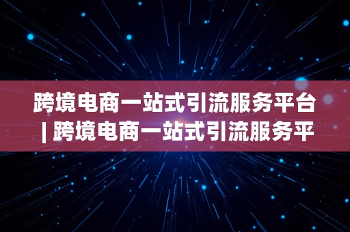 跨境电商一站式引流服务平台 | 跨境电商一站式引流服务平台有哪些