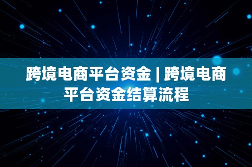 跨境电商平台资金 | 跨境电商平台资金结算流程