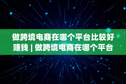 做跨境电商在哪个平台比较好赚钱 | 做跨境电商在哪个平台比较好赚钱呢