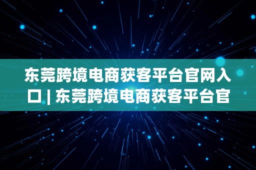 东莞跨境电商获客平台官网入口 | 东莞跨境电商获客平台官网入口网址