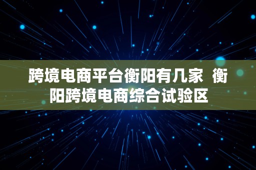 跨境电商平台衡阳有几家  衡阳跨境电商综合试验区