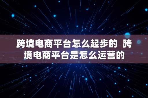 跨境电商平台怎么起步的  跨境电商平台是怎么运营的