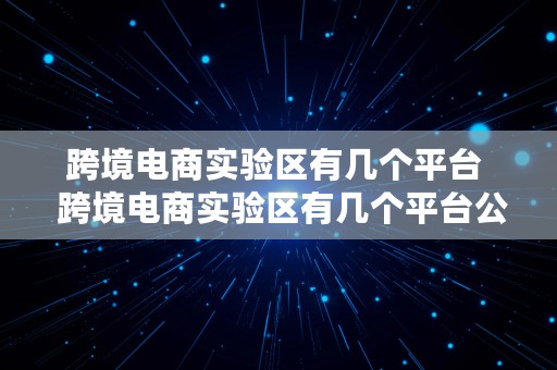 跨境电商实验区有几个平台  跨境电商实验区有几个平台公司