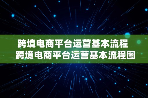 跨境电商平台运营基本流程  跨境电商平台运营基本流程图