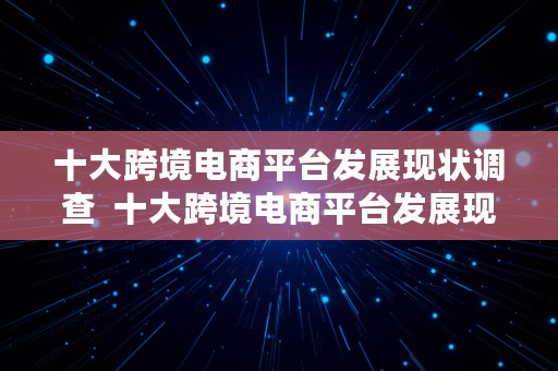 十大跨境电商平台发展现状调查  十大跨境电商平台发展现状调查报告