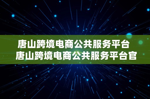 唐山跨境电商公共服务平台  唐山跨境电商公共服务平台官网